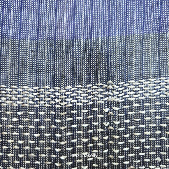 Blue Lightweight Summer Scarf with White Stitch Detail - Picture 6 of 13
